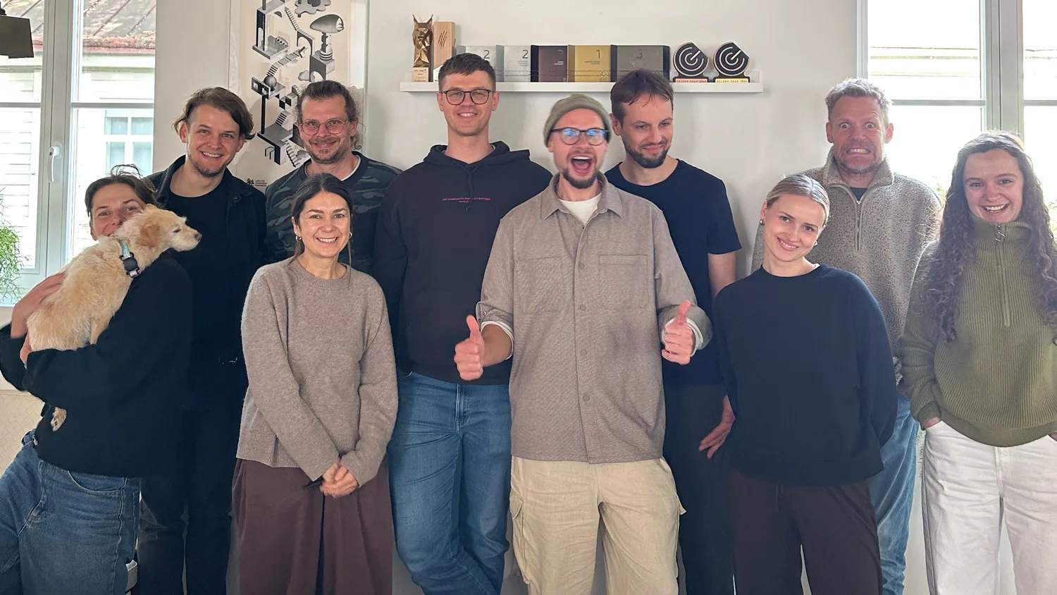 The Not Perfect agency team with Arminas after a full-day AI workshop